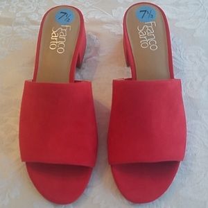 Franco Sarto red slide sandals 7 1/2